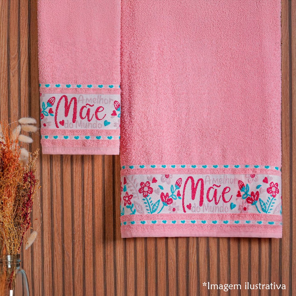 Kit Toalha Amor de Mãe Bene Casa Banho + Rosto