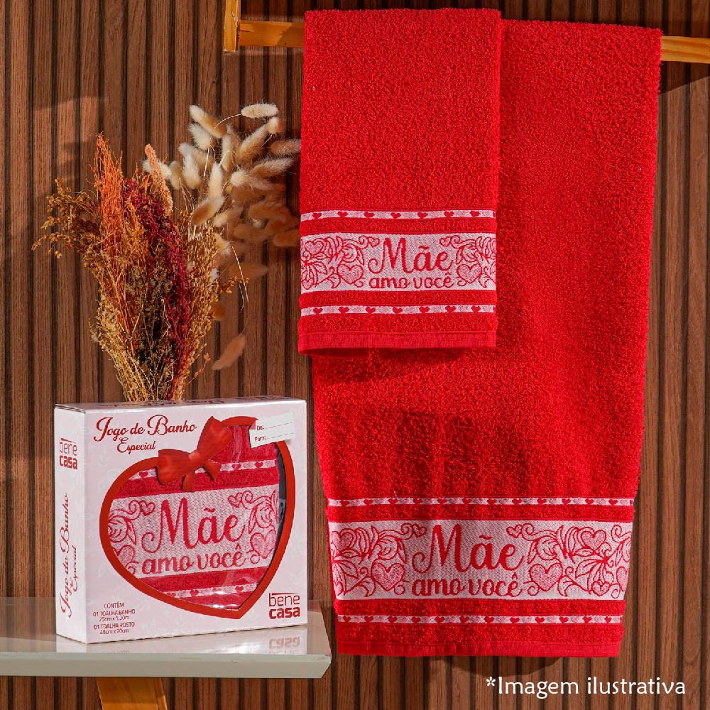 Kit Toalha Amor de Mãe Bene Casa Banho + Rosto