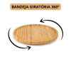Bandeja de Bambu Giratória Redonda 35cm Mori