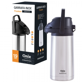 Garrafa Térmica de Pressão 1,9L Paramount Premium Inox Parede Dupla