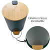 Lixeira com Pedal e Tampa de Bambu Soft 5L Paramount - Cinza