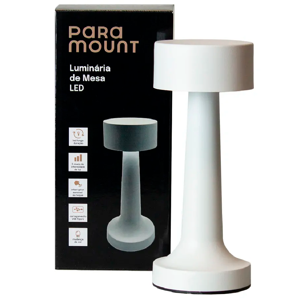 Luminaria de Mesa em Led Paramount Branca
