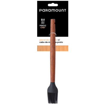 Pincel de Silicone Cabo Madeira Paramount Preto