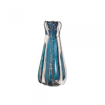 Vaso Decorativo em Vidro Paramount Murano 6,5x18cm Azul Safira