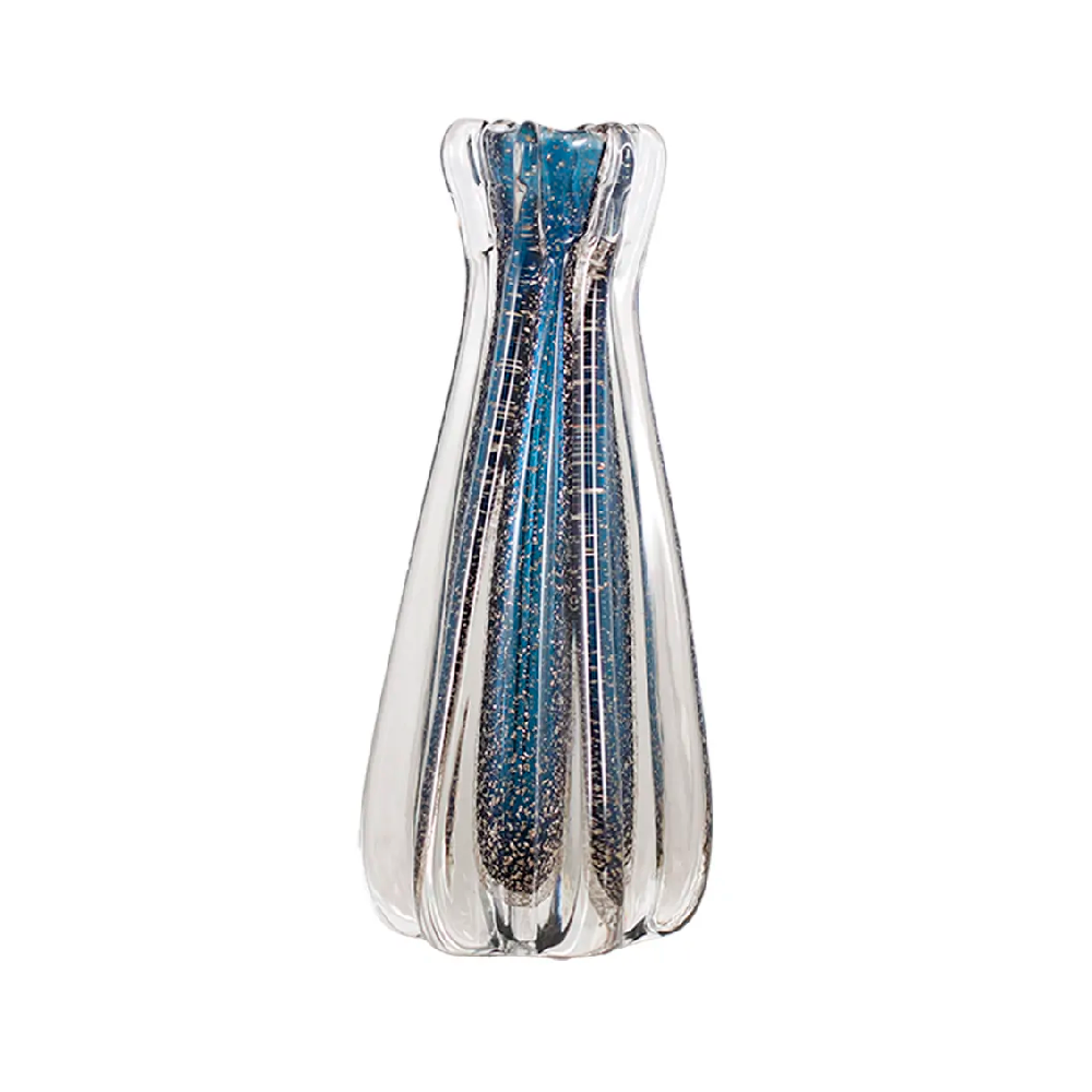 Vaso Decorativo em Vidro Paramount Murano 9x24cm Azul Safira
