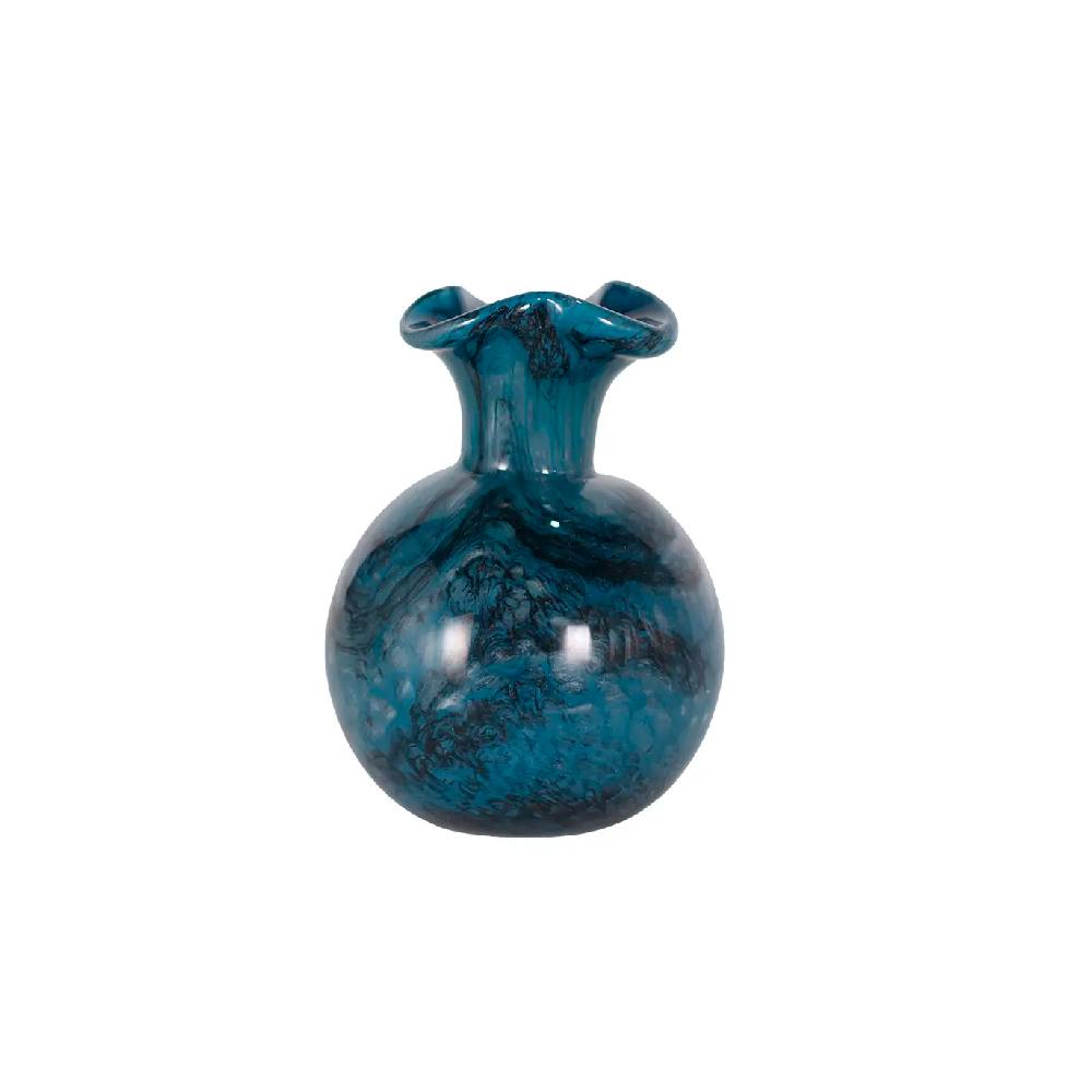 Vaso Decorativo em Vidro Paramount Murano 12x16cm Azul Safira