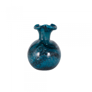 Vaso Decorativo em Vidro Paramount Murano 12x16cm Azul Safira
