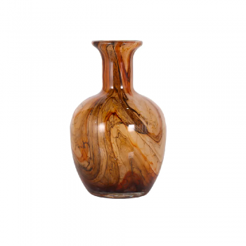 Vaso Decorativo em Vidro Paramount Murano Mesclado 12,5x20,5cm Ambar