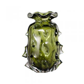 Vaso Decorativo em Vidro Paramount Murano 12x20cm Verde Esmeralda
