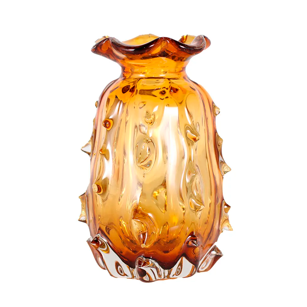 Vaso Decorativo em Vidro Paramount Murano 15x23cm Ambar