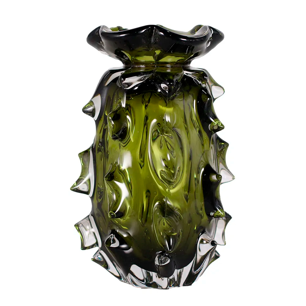 Vaso Decorativo em Vidro Paramount Murano 15x23cm Verde Esmeralda