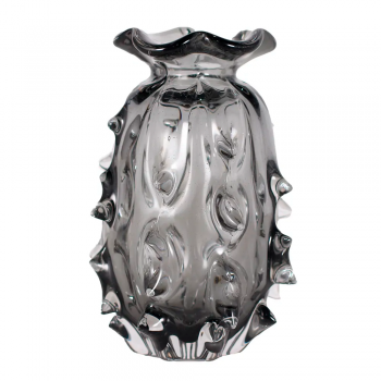 Vaso Decorativo em Vidro Paramount Murano 15x23cm Cinza Quartzo