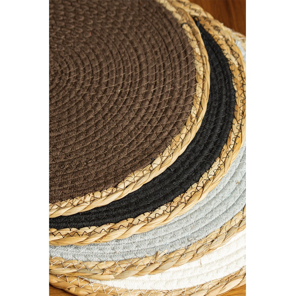 Lugar Americano de Fibra Natural e Algodão 38cm Paramount Preto