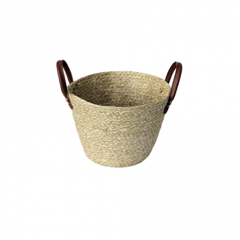 Cesto de Fibra Natural com Alça Paramount Mocca 24x18cm