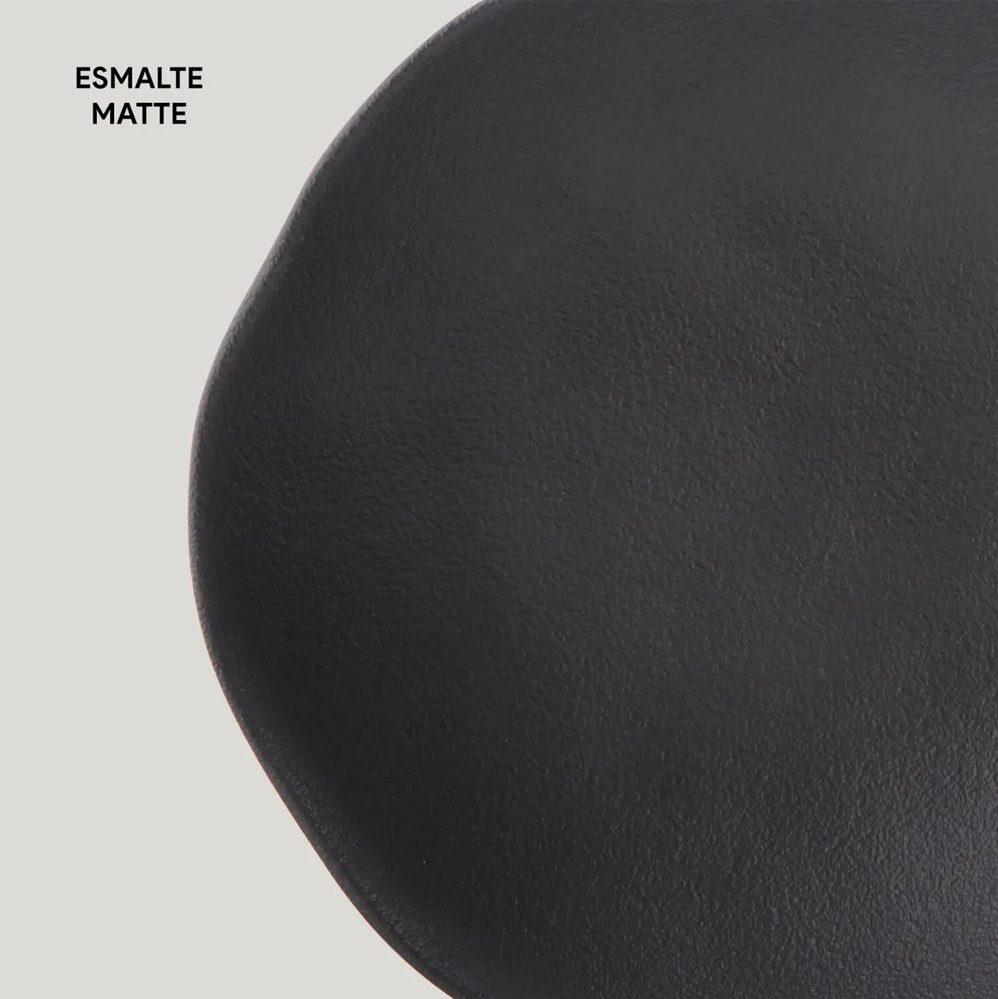 Prato de Louça Fundo 21,2cm Porto Brasil Orgânico Preto Matte