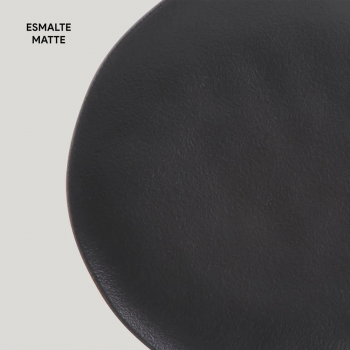 Prato de Louça Raso 26,5cm Porto Brasil Orgânico Preto Matte