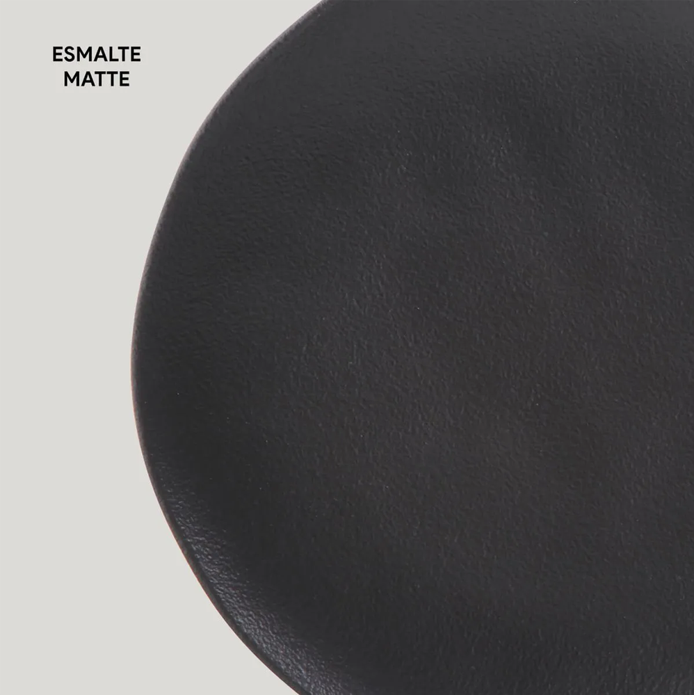 Prato de Louça Raso 26,5cm Porto Brasil Orgânico Preto Matte