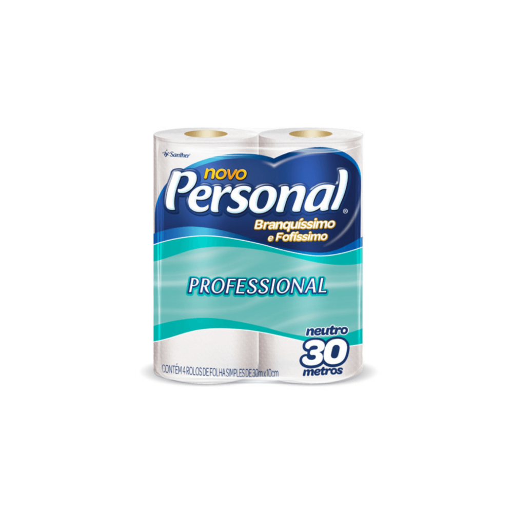 Papel Higiênico Folha Simples Personal Neutro com 4 rolos 30 metros
