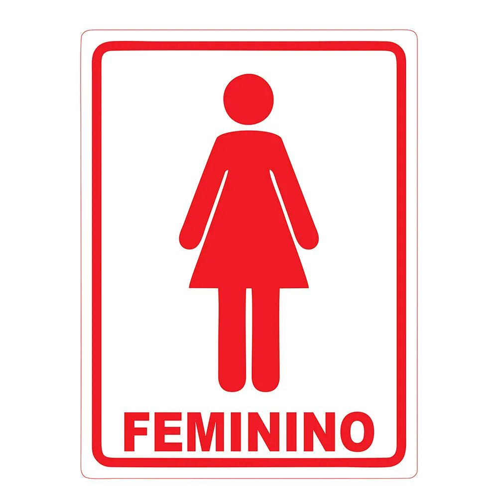 Placa de Sinalização Plástica Ferja BANHEIRO FEMININO 