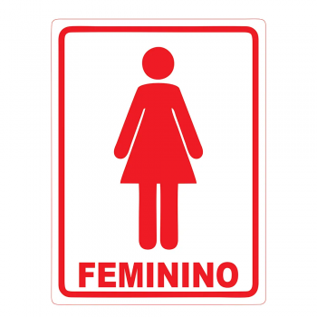 Placa de Sinalização Plástica Ferja BANHEIRO FEMININO 