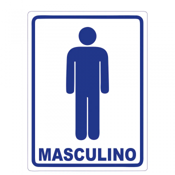 Placa de Sinalização Plástica Ferja BANHEIRO MASCULINO