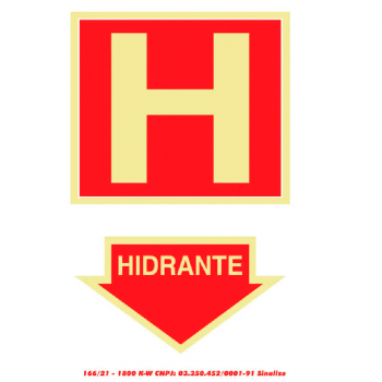 Placa de Sinalização Plástica Sinalize HIDRANTE (Fotoluminescente)