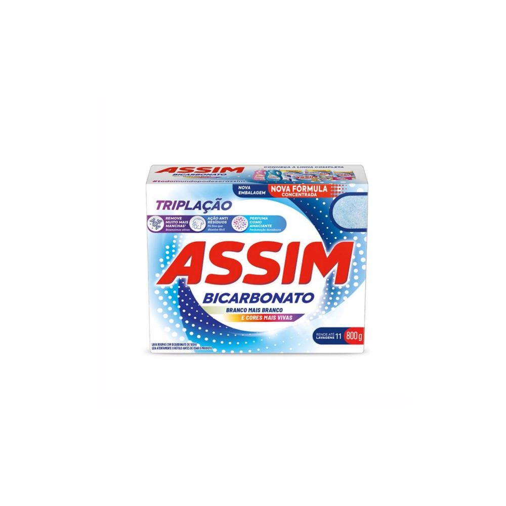 Sabão em Pó Assim Bicarbonato 800g