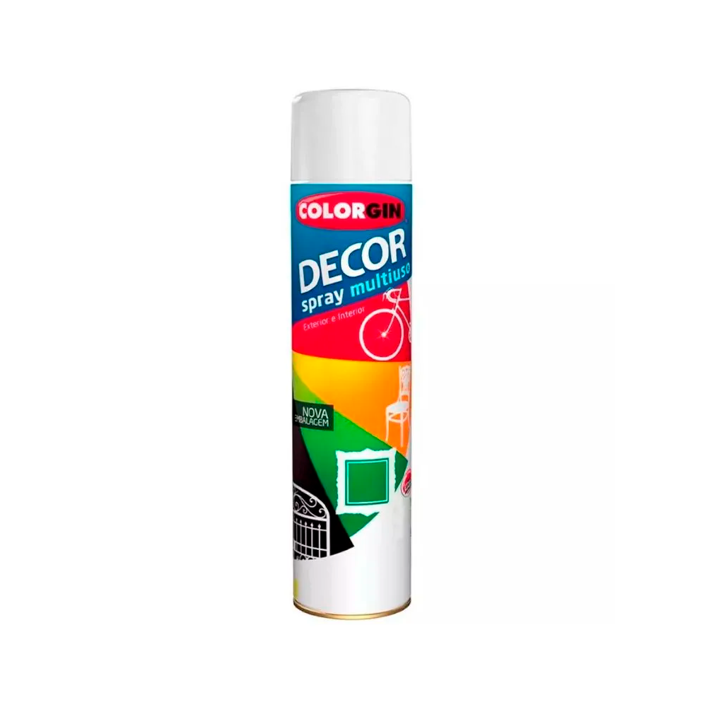 Tinta em Spray 360 mL Colorgin Branco Brilhante