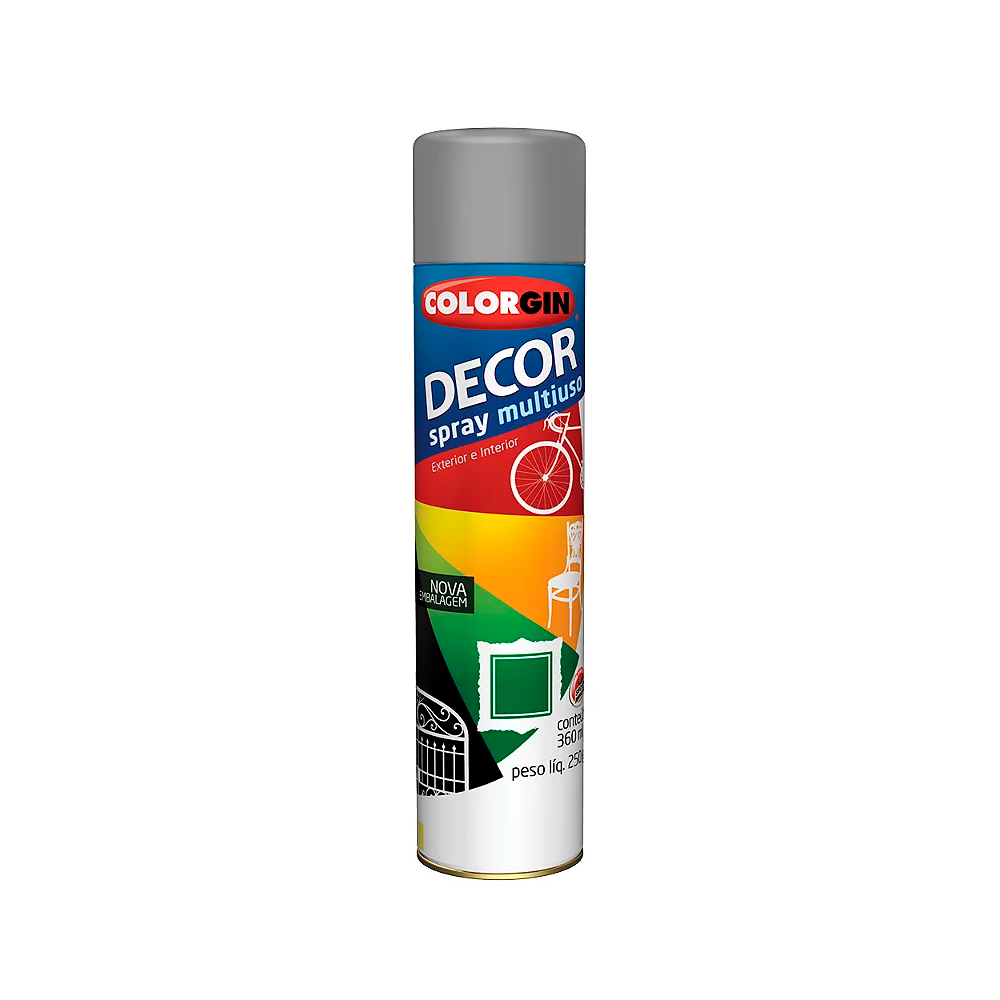 Tinta em Spray 360 mL Colorgin Cinza