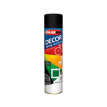Tinta em Spray 360 mL Colorgin Preto Brilhante