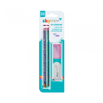 Kit Lápis + Borracha + Apontador Skypaper 