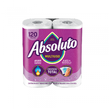 Toalha de Papel Absoluto Folha Simples 20x20cm com 120 folhas (2x60)