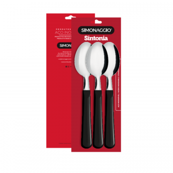 Colher Mesa Inox Simonaggio Preto Sintonia com 6 unid.