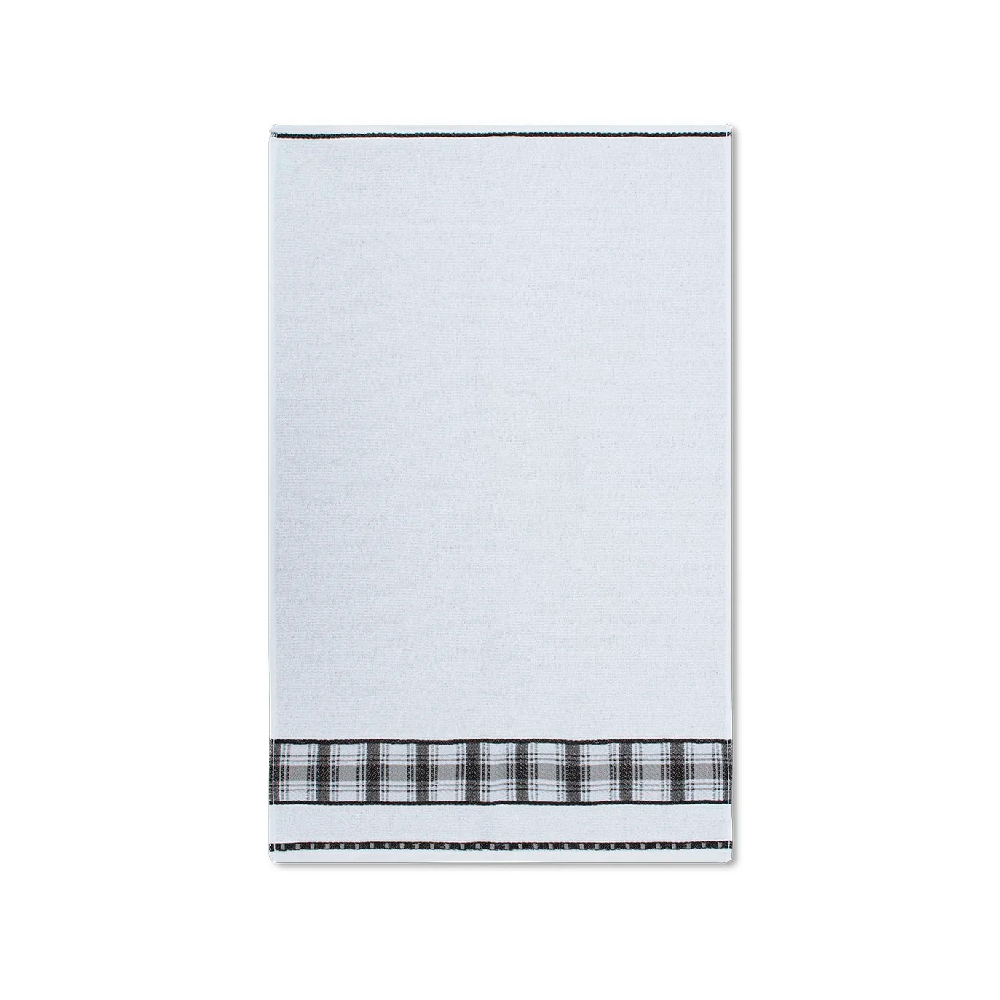 Pano de Prato Gourmet Appel Home 45x68cm Xadrez Cinza