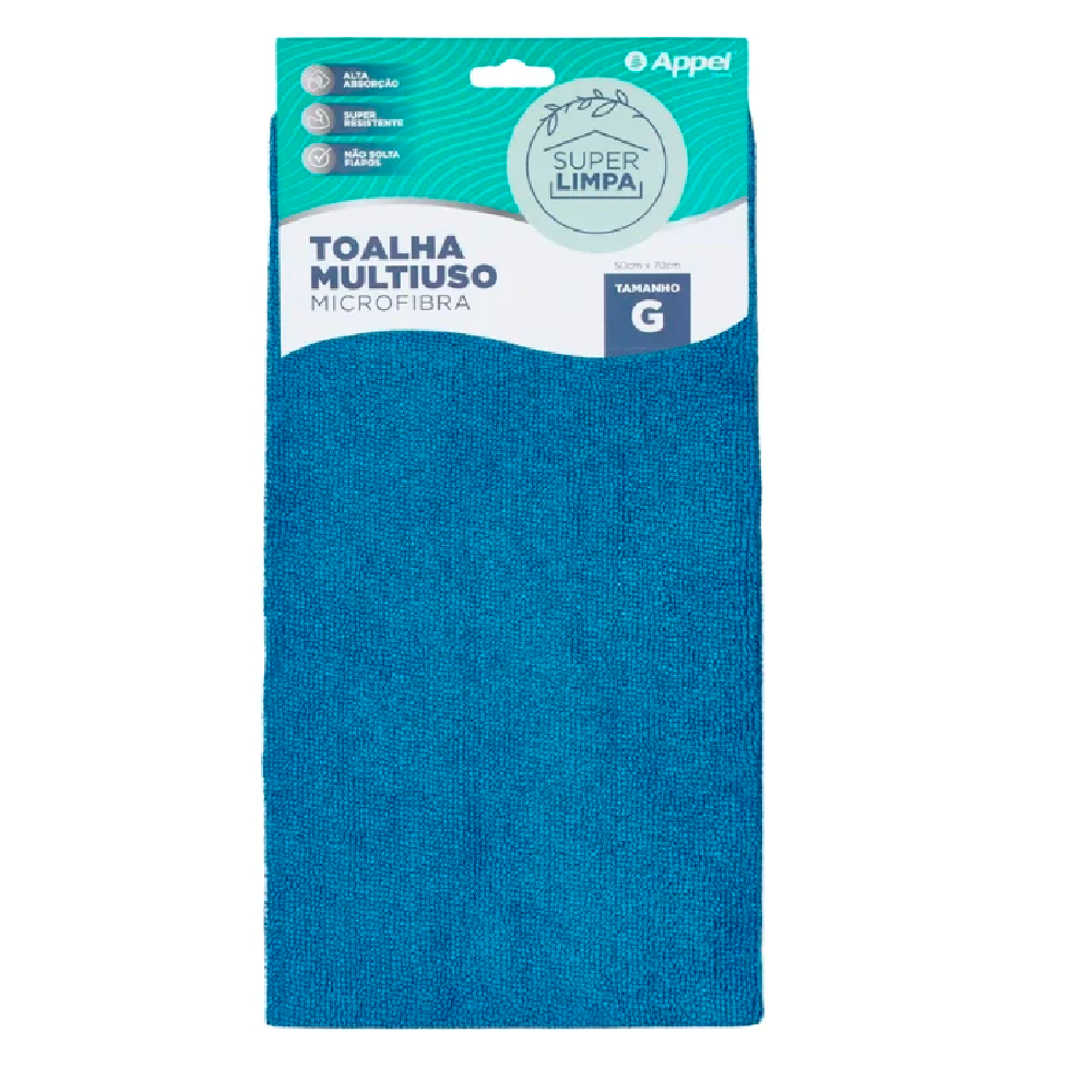 Pano de Microfibra 50x70cm Appel Azul