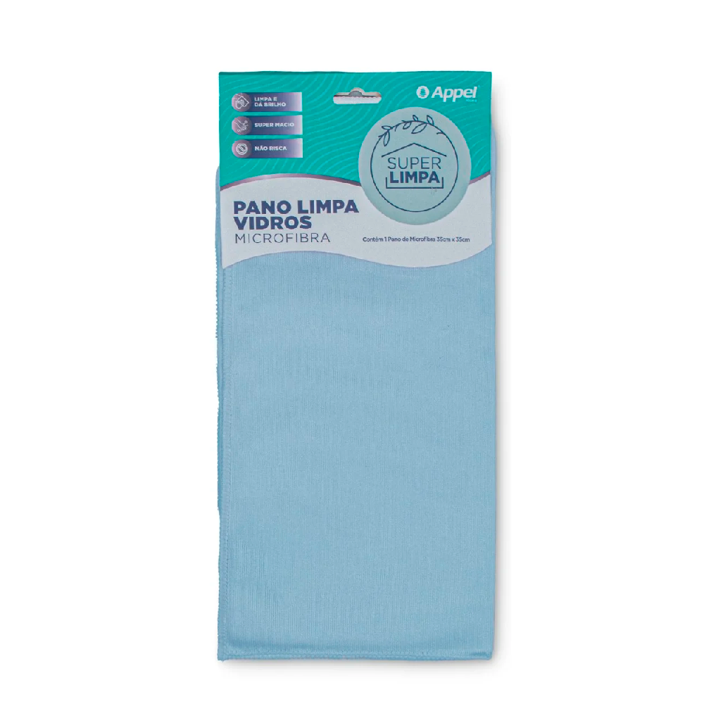 Pano de Microfibra Vidro 35x35cm Appel Azul