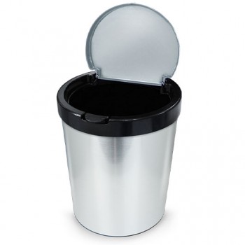 Lixeira com Tampa Click 10L Arqplast - Redonda Inox