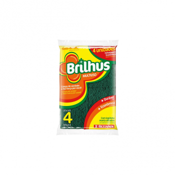 Esponja Dupla Face Multiuso Bettanin Brilhus com 4 unid. LEVE 4 PAGUE 3
