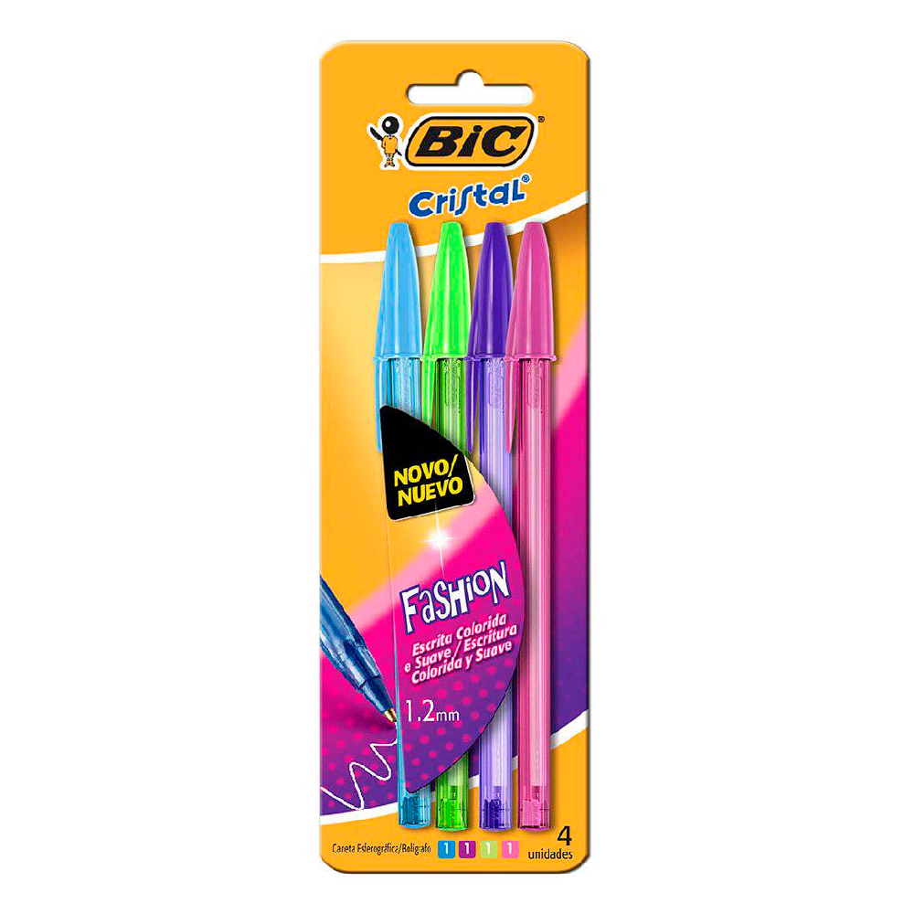Caneta BIC com 4 unid. Fashion