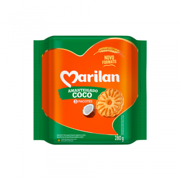 Biscoito Amanteigado Marilan Coco 280g