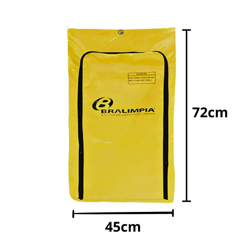 Bolsa de Coleta de Resíduos para Carro Funcional Bralimpia Amarela