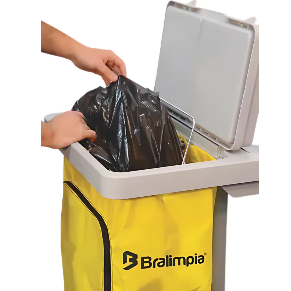 Bolsa de Coleta de Resíduos para Carro Funcional Bralimpia Amarela