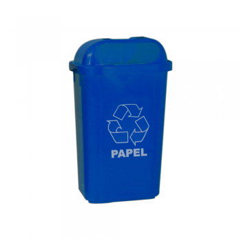 Lixeira para Coleta Seletiva 50L com Suporte Fixação Bralimpia - Azul