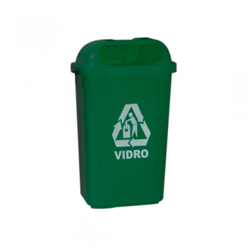 Lixeira para Coleta Seletiva 50L com Suporte Fixação Bralimpia - Verde