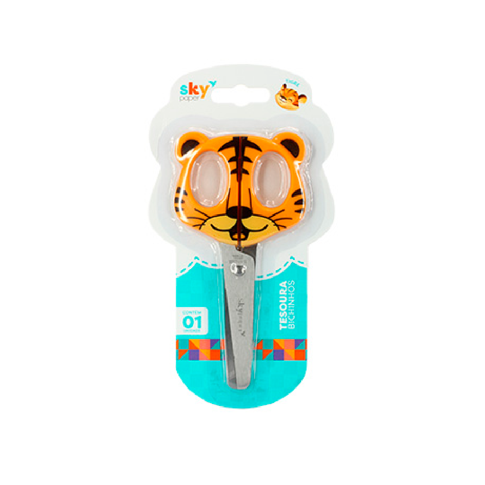 Tesoura Multiuso 4" Escolar Skypaper Bichinhos