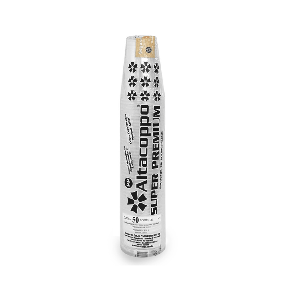 Copo Plástico Descartável 400mL Altacoppo Transparente com 50 unid.