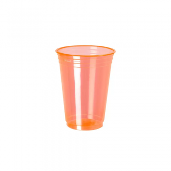 Copo Plástico Descartável 330mL Copobrás Neon Laranja Balada com 25 unid.