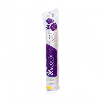 Copo Plástico Descartável 300mL Ecocoppo PP Transparente com 100 unid.