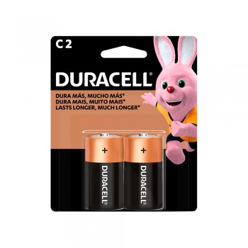 Pilha Alcalina C Média Duracell com 2 unid.