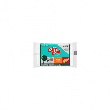 Esponja Dupla Face Multiuso Esfrebom Protege Unhas com 1 unid.